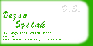 dezso szilak business card
