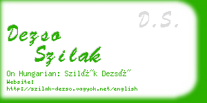 dezso szilak business card